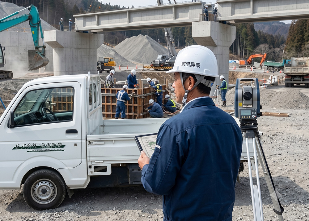 施工管理を行う前里興業の社員