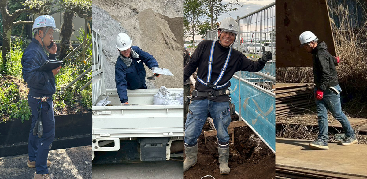 現場で作業を行う前里興業の社員